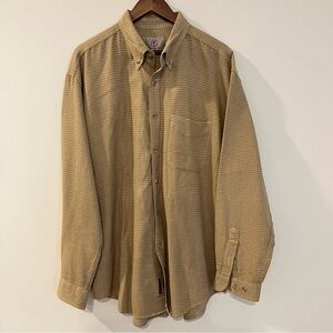 Territory Ahead Plaid Check Beige Button Up Vintage Long Sleeve Shirt Men's XL